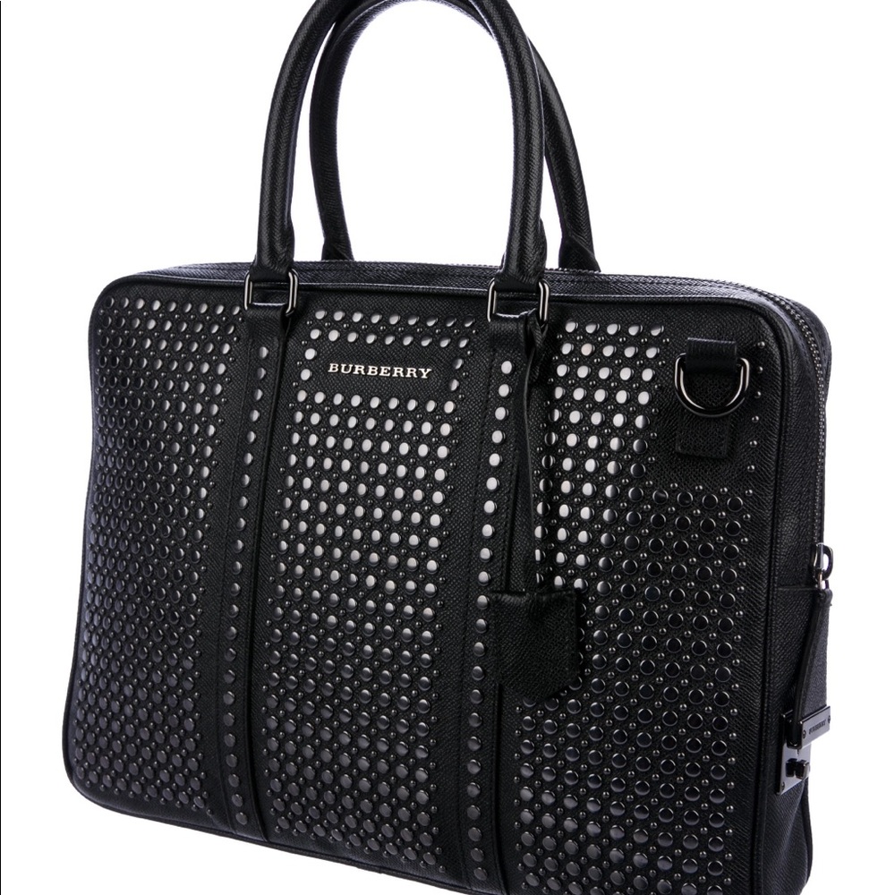 Authentic Burberry Studded London Briefcase - Picture 2 of 5